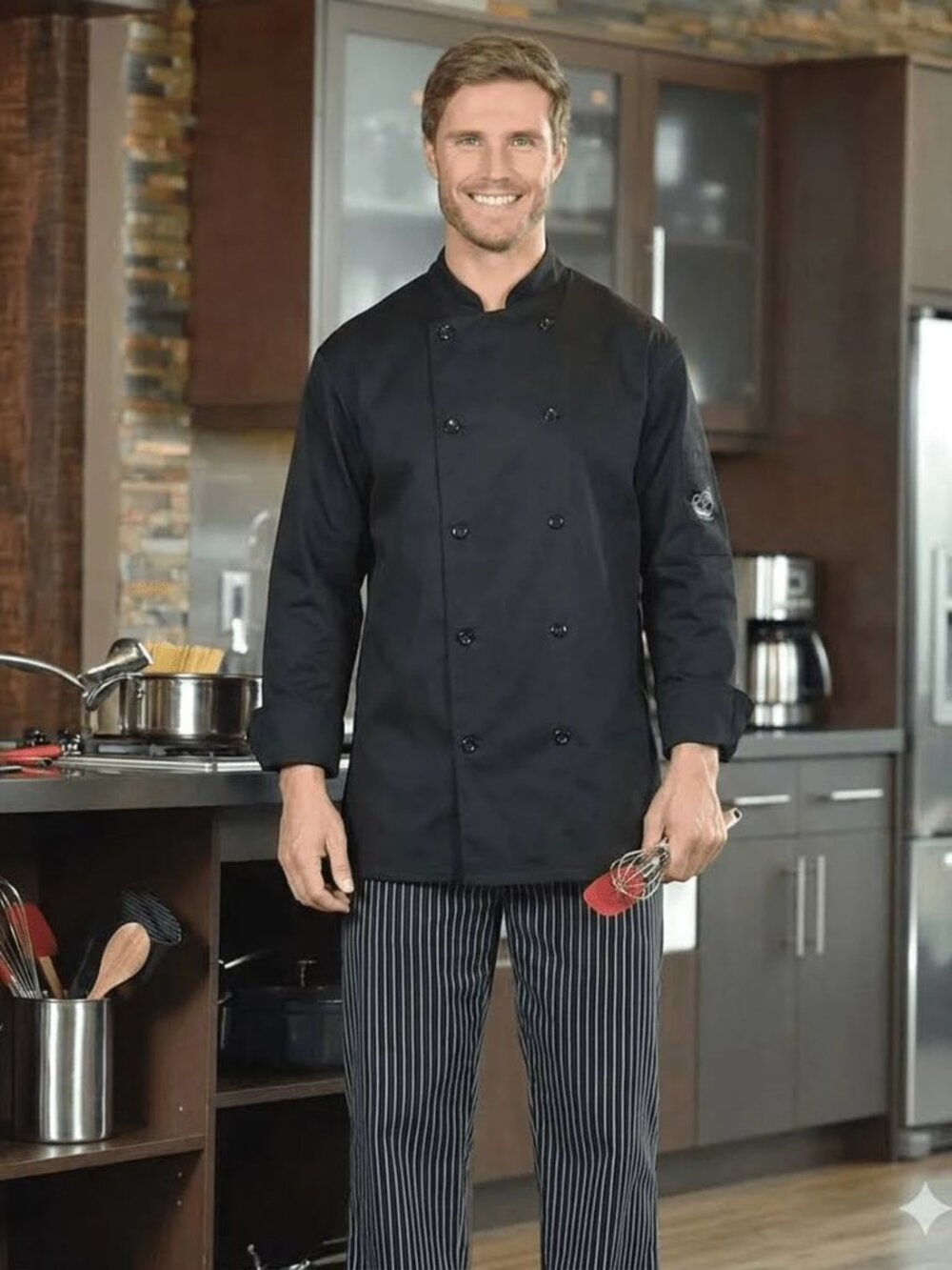 Chef's Choice Long Sleeve Chef's Coat Jacket - Size Medium.